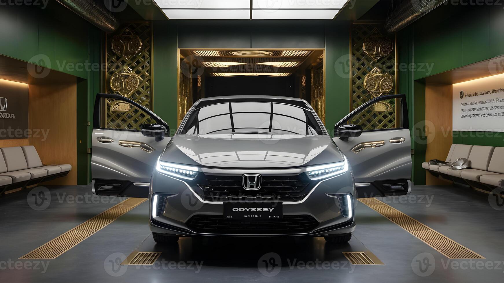 Honda Odyssey minivan, stylish family vehicle, luxury car for family trips, modern Honda Odyssey on the road, sleek exterior design of Honda Odyssey photo