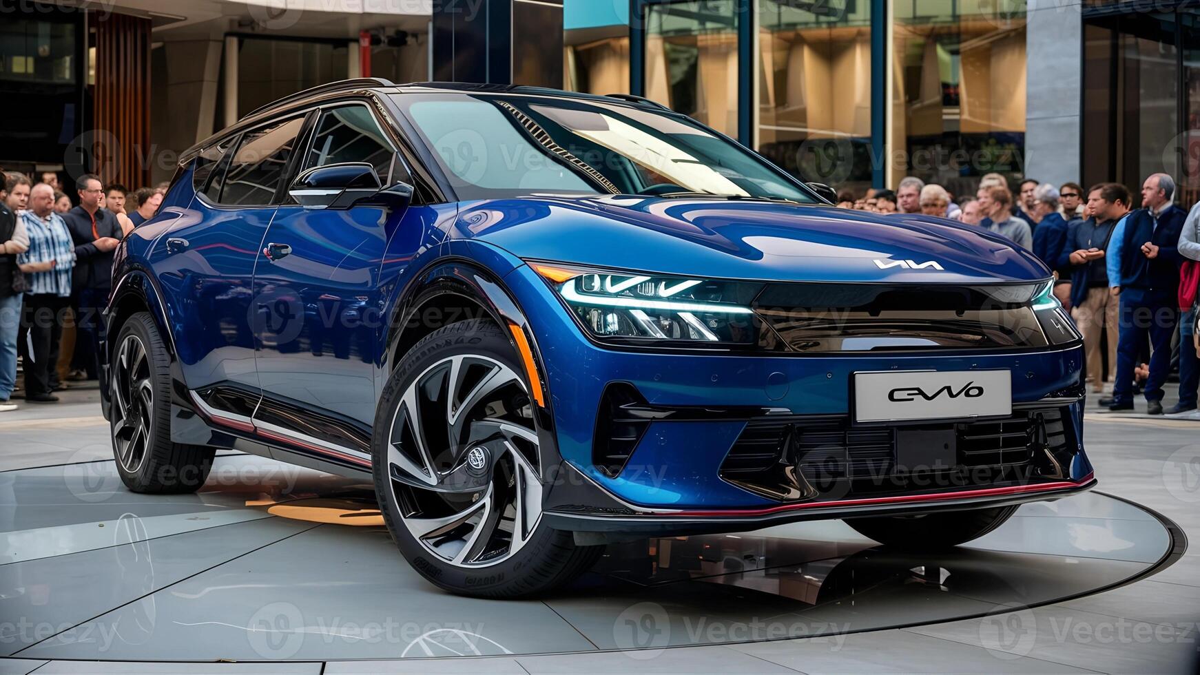 KIA EV6 electric SUV, futuristic design, eco-friendly vehicle, electric crossover car, high-tech automotive, sleek exterior photo