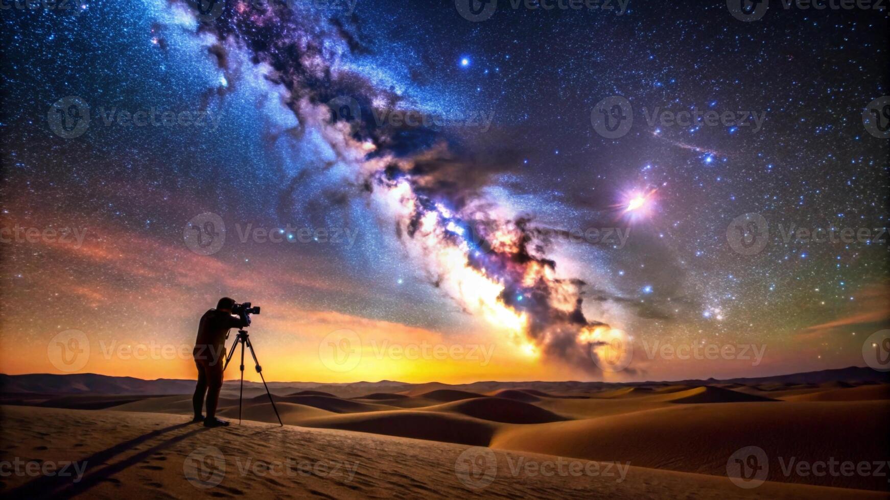 A man taking a photo of the milky with a camera
