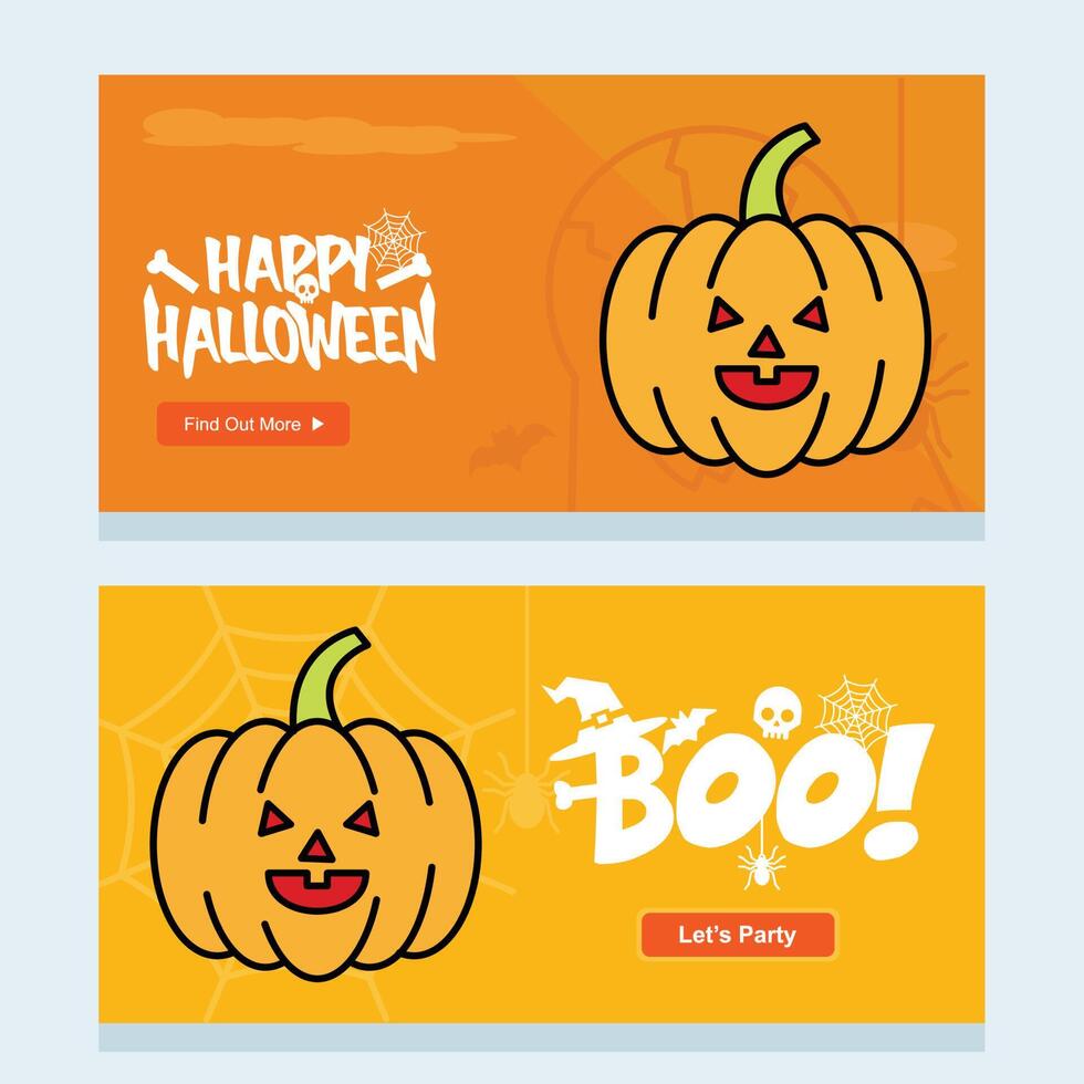 Happy Halloween invitation design with pumpkin element vector