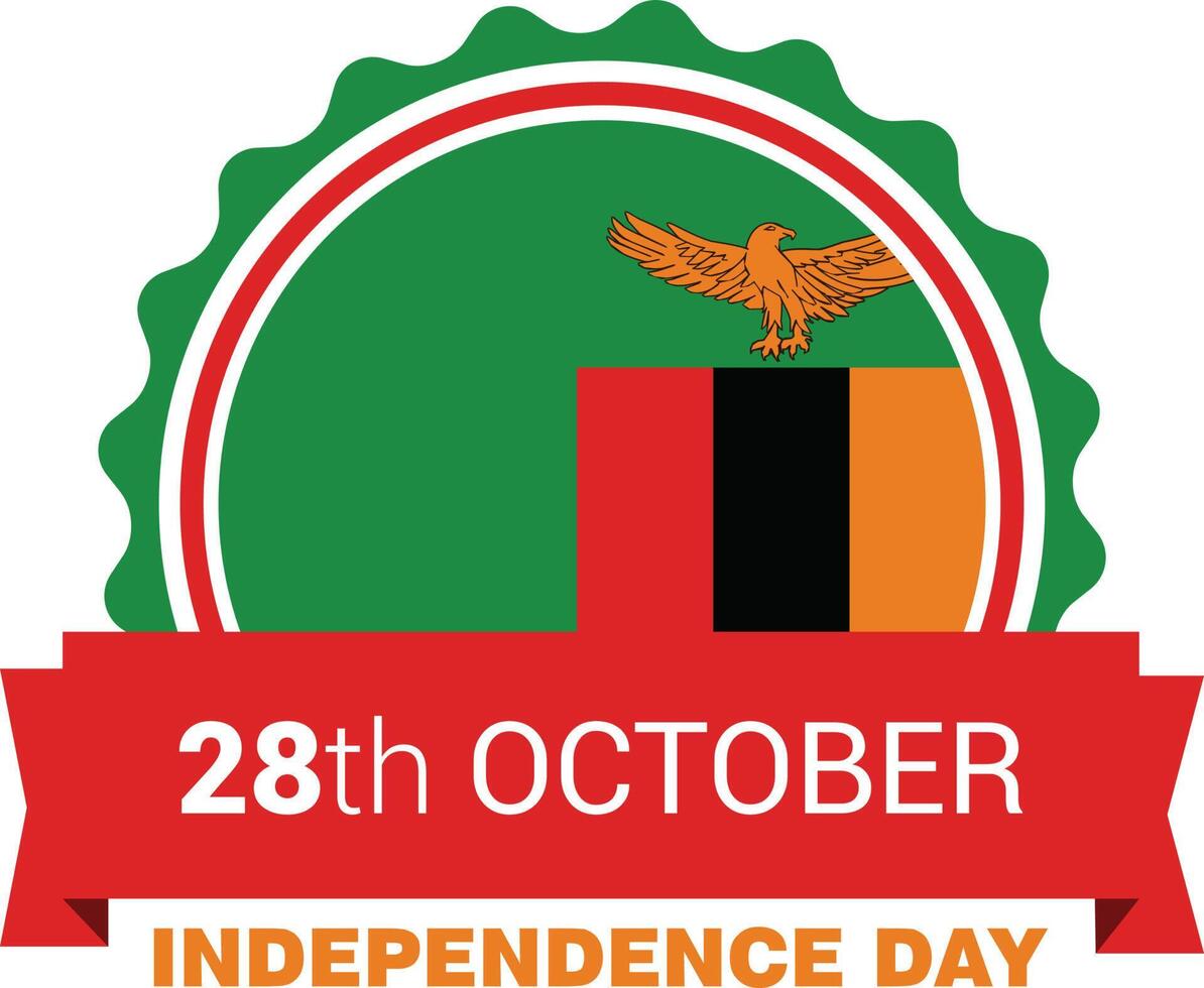 Zambia Independence day design card element vector