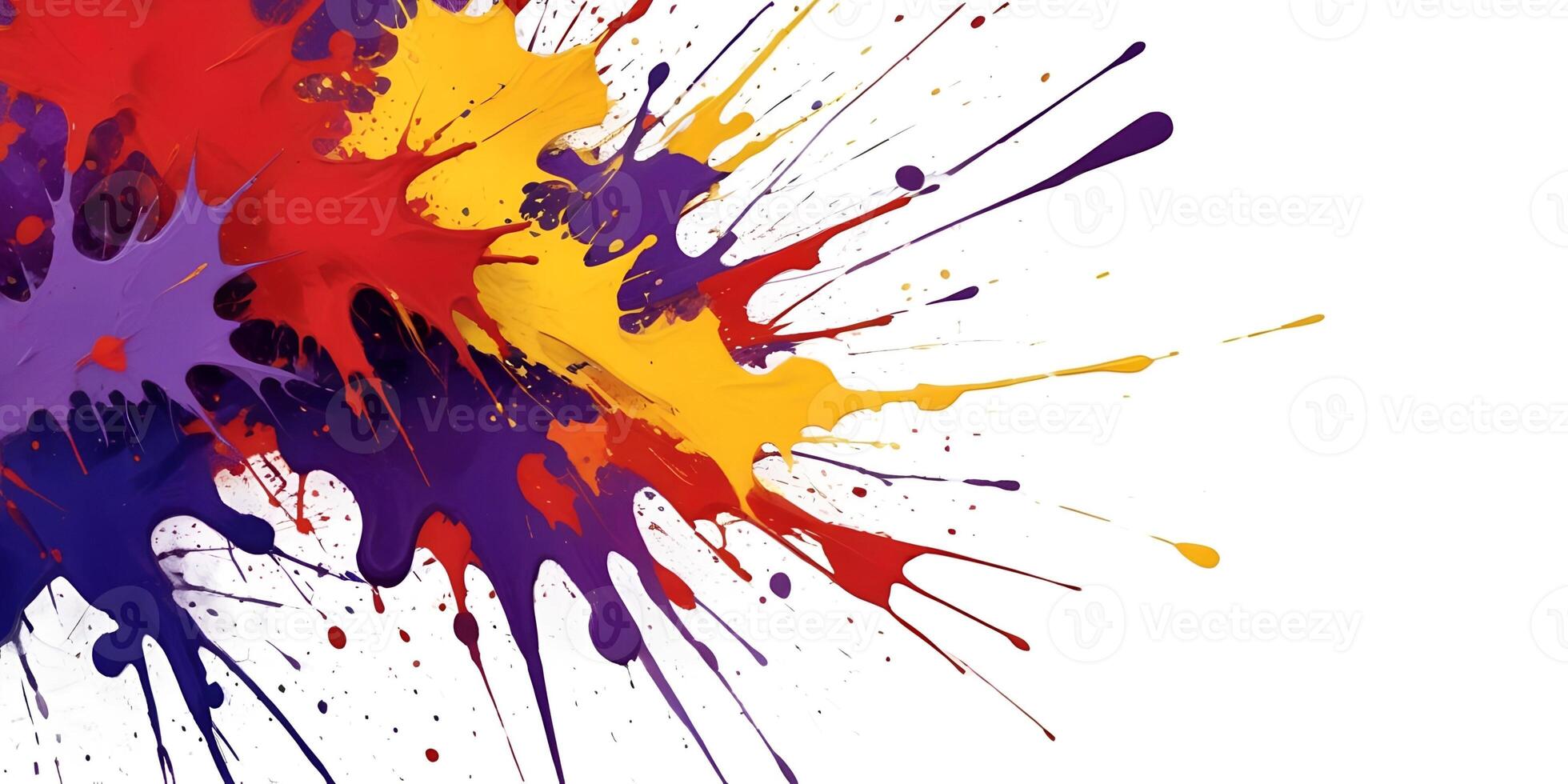 Vibrant Colorful Paint Splashes in Abstract Artistic Explosion photo