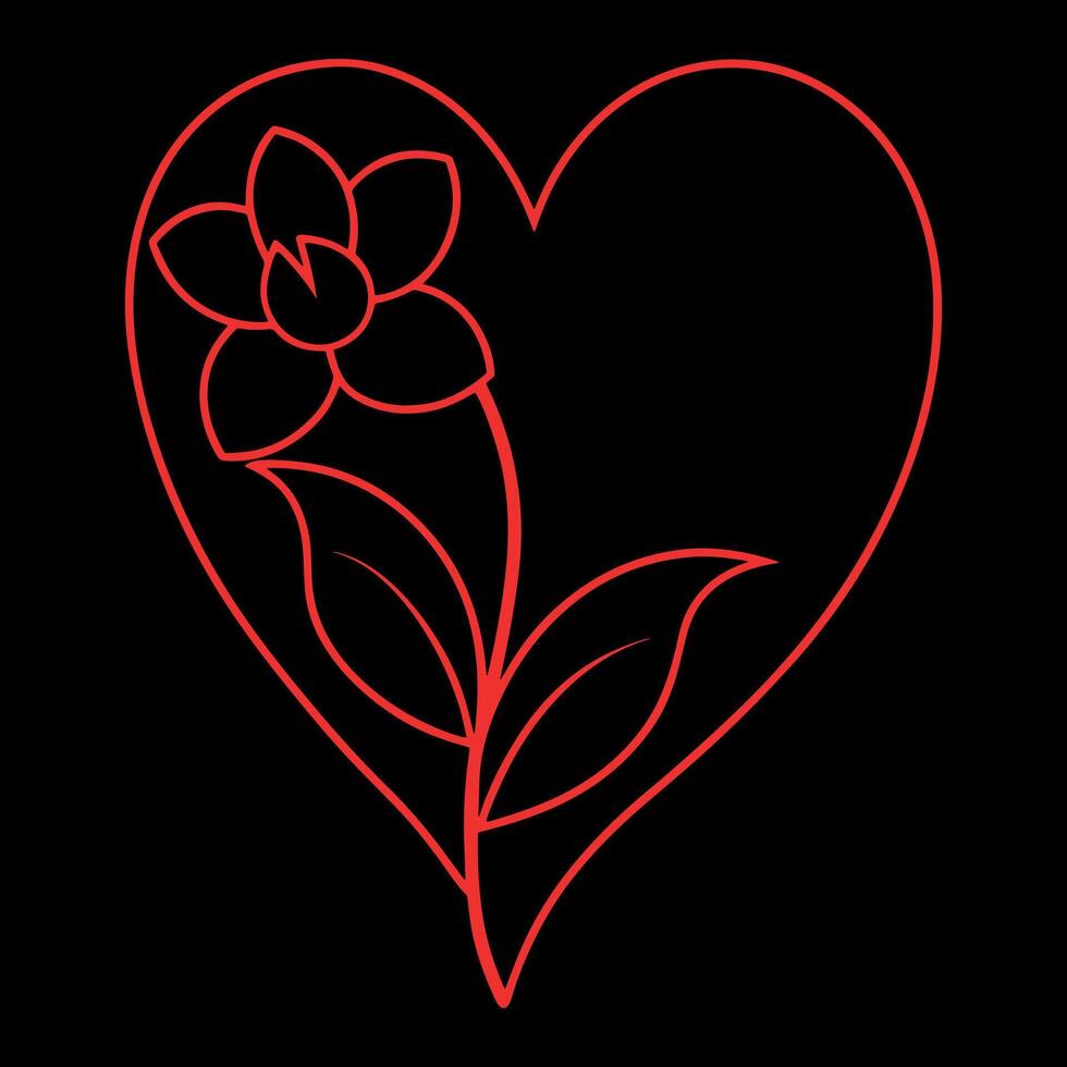 Romantic Floral Love Symbol vector