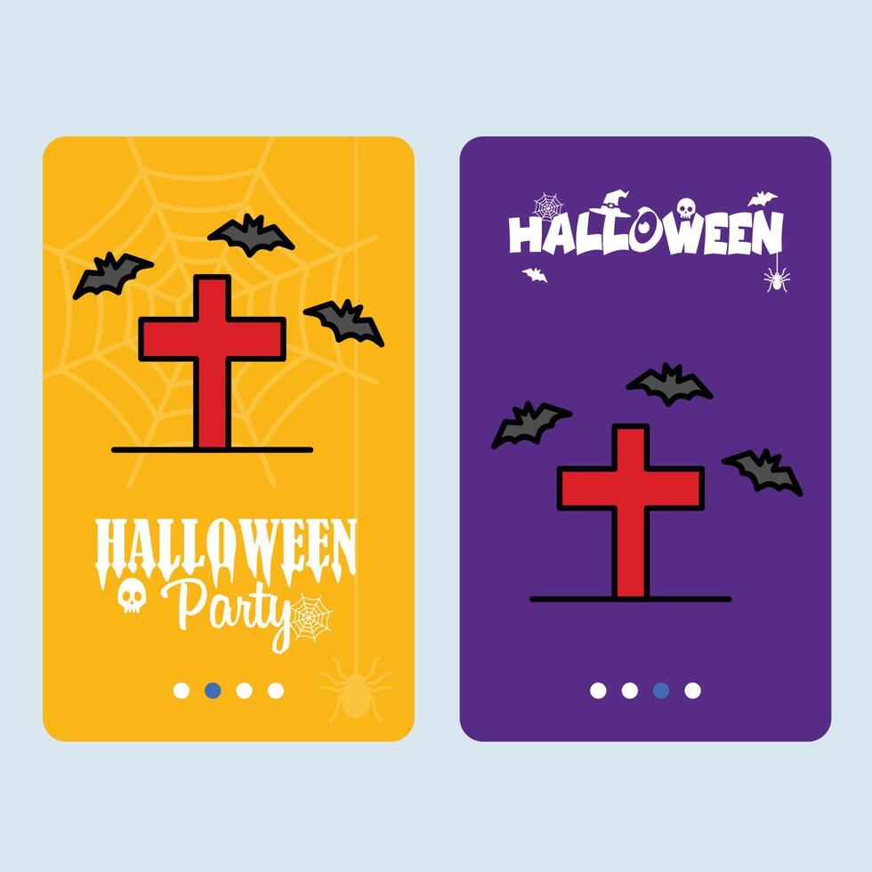 Happy Halloween invitation design with grave element vector
