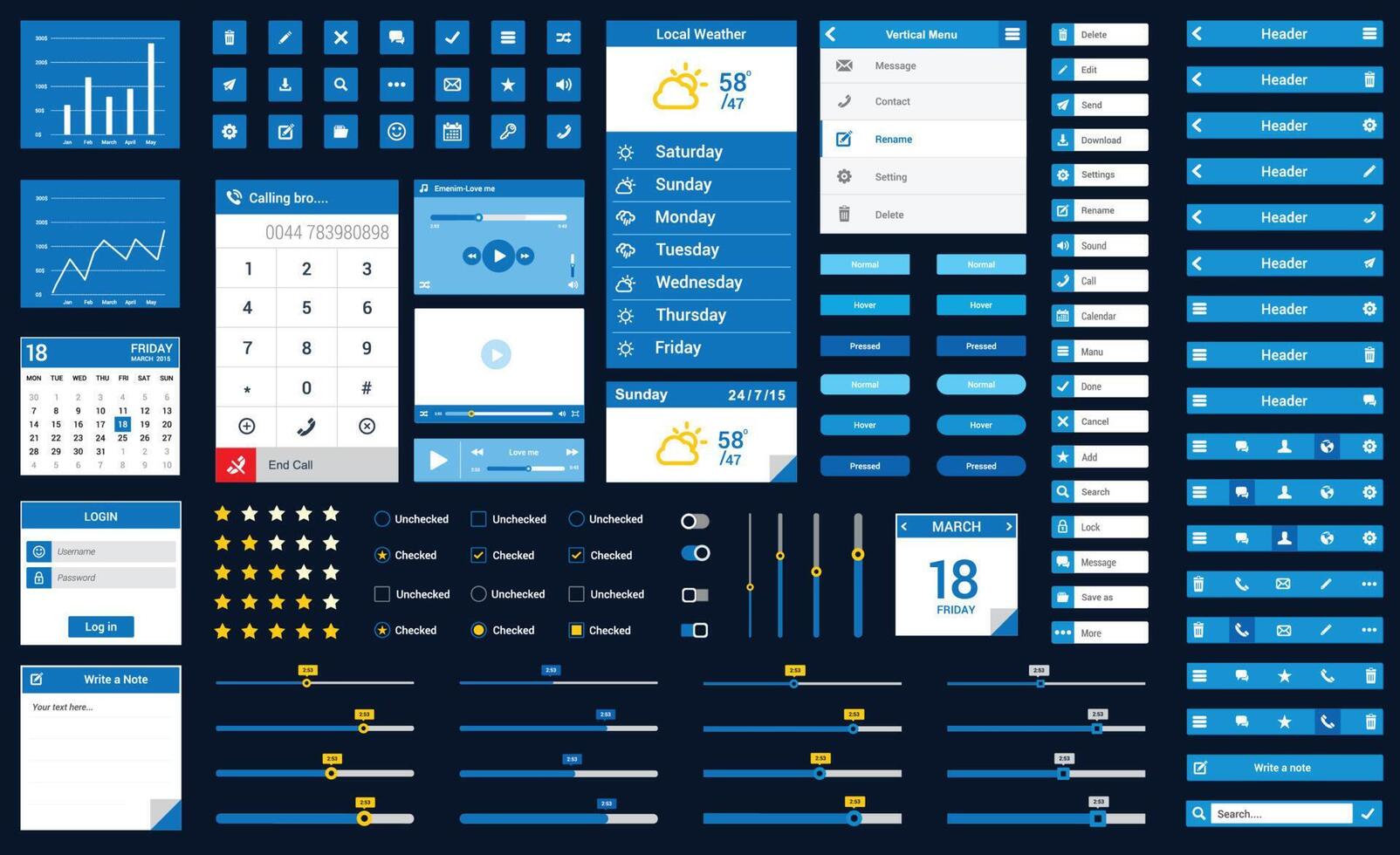 Mobile app User interface design element vector