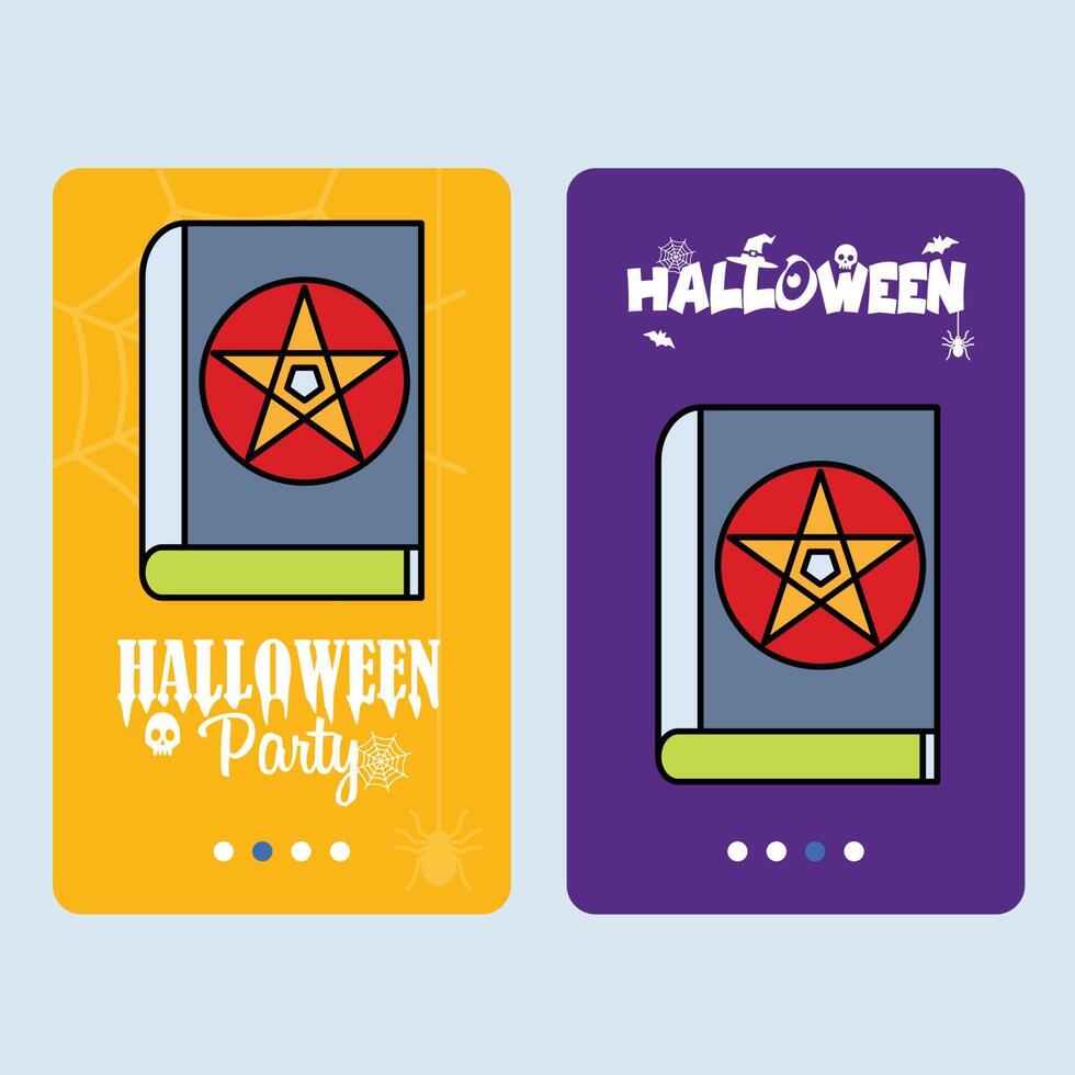 Happy Halloween invitation design with devil book element vector