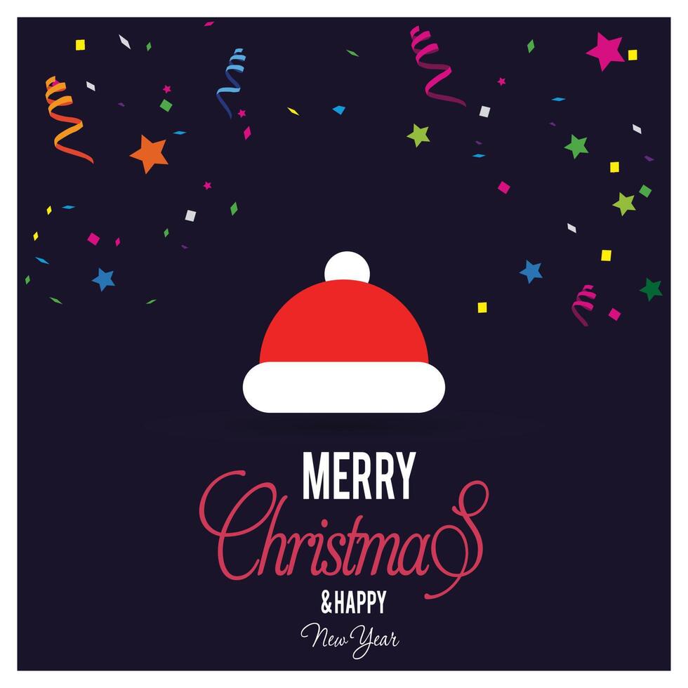Christmas card with creative design and typography element vector