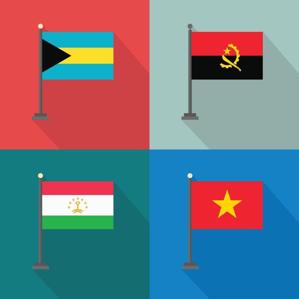 World country flags design element vector
