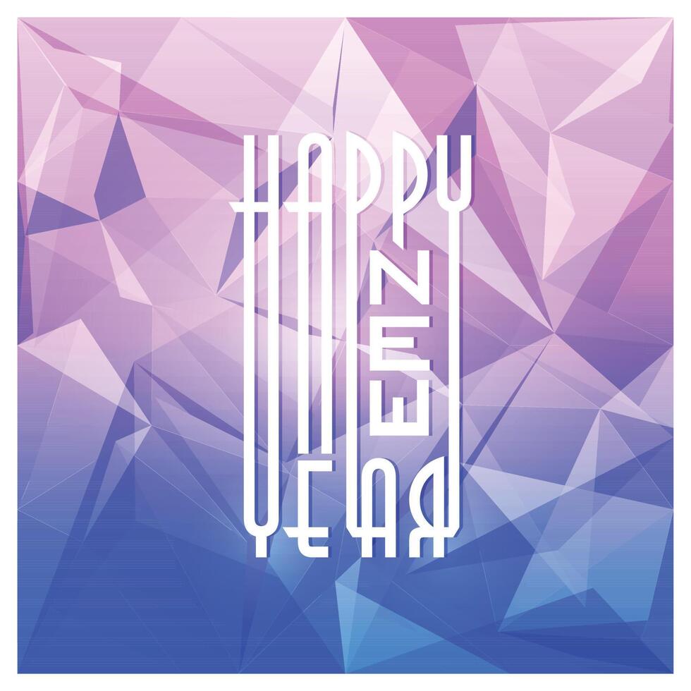 Happy New Year Typography with abstract background design element vector