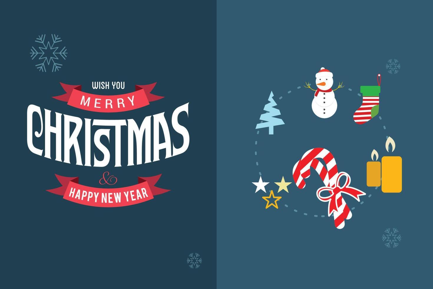 Merry Christmas card with elegent design and typography element vector