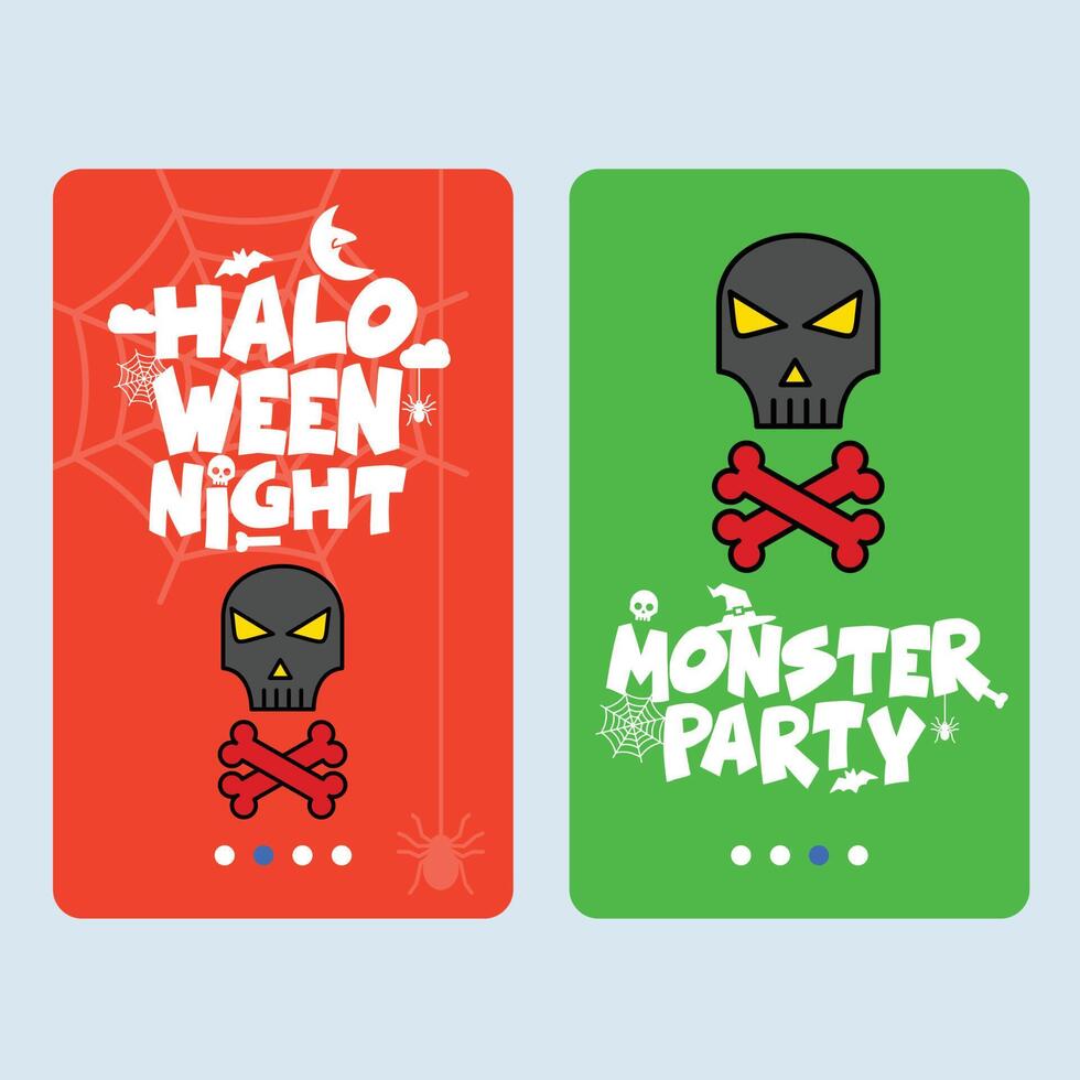 Happy Halloween invitation design with skull element vector
