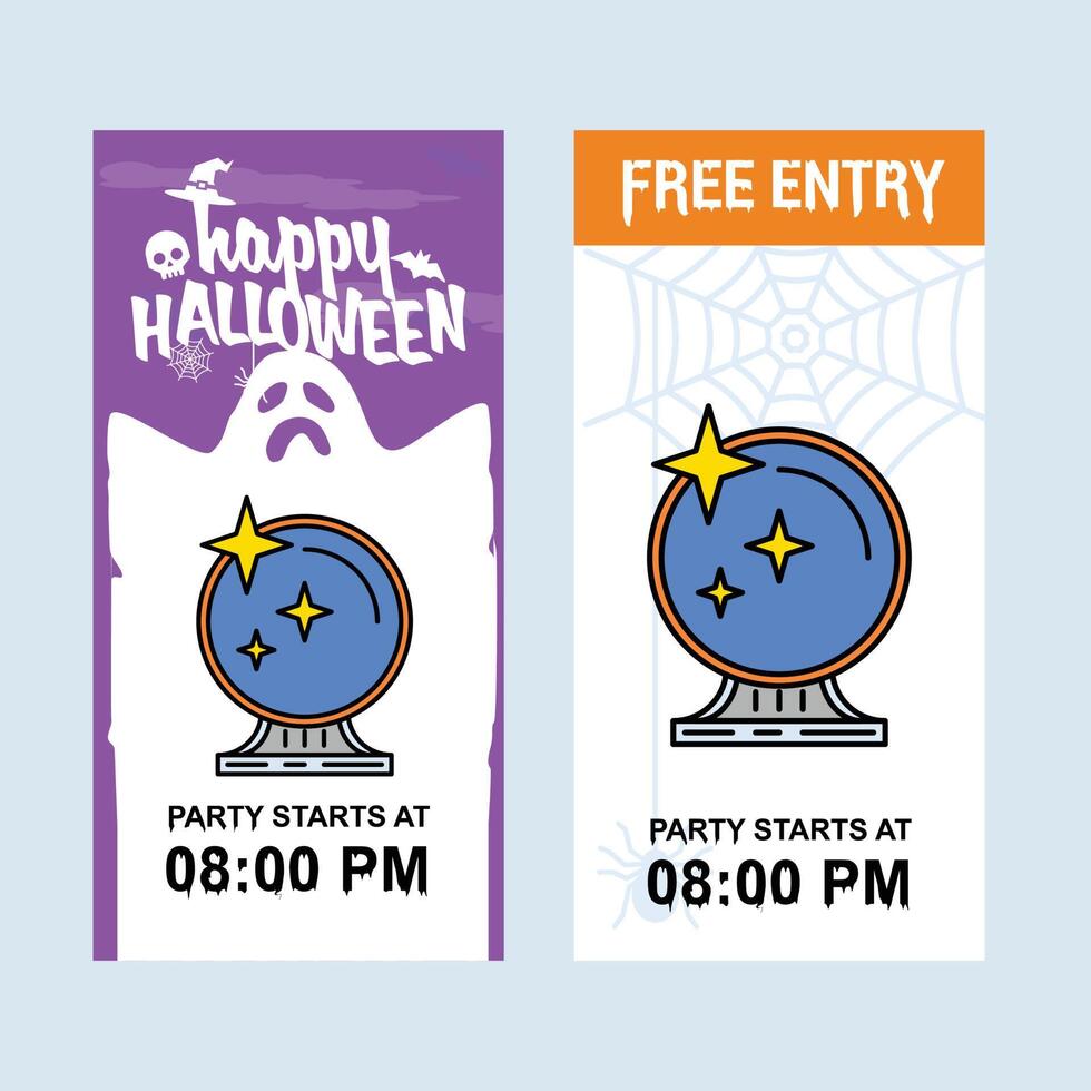 Happy Halloween invitation design with mirror element vector