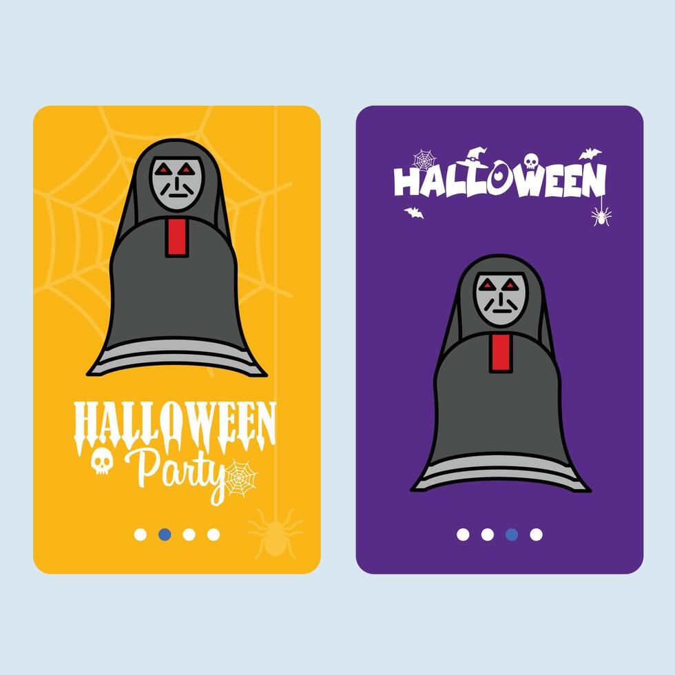 Happy Halloween invitation design with ghost element vector