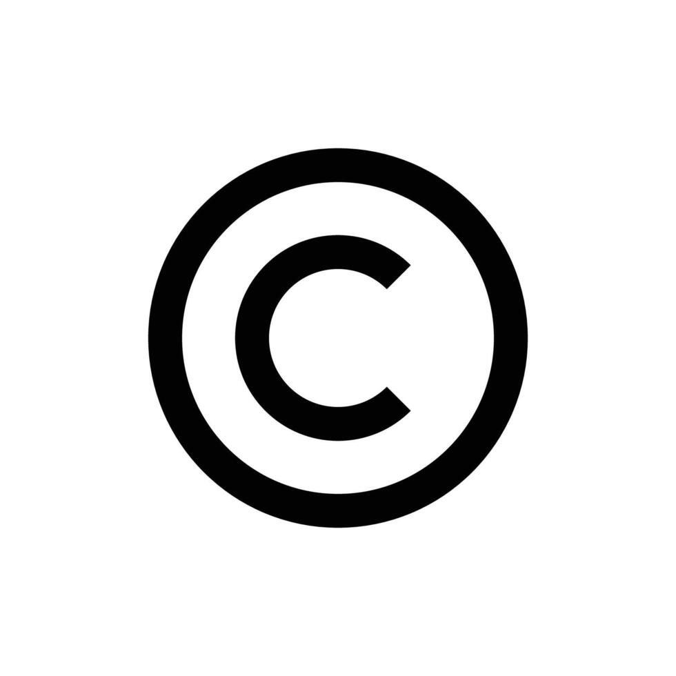 copyright icon or logo design isolated sign symbol illustration - high quality line style icon suitable for designers, web developers, displays and websites vector