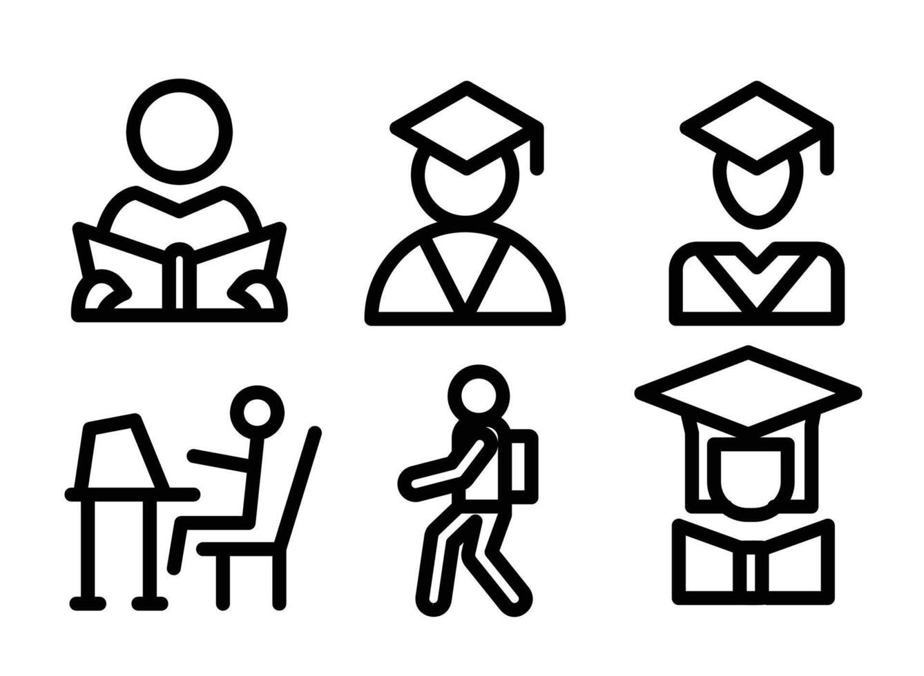 student icon or logo design isolated sign symbol illustration - high quality line style icon suitable for designers, web developers, displays and websites vector