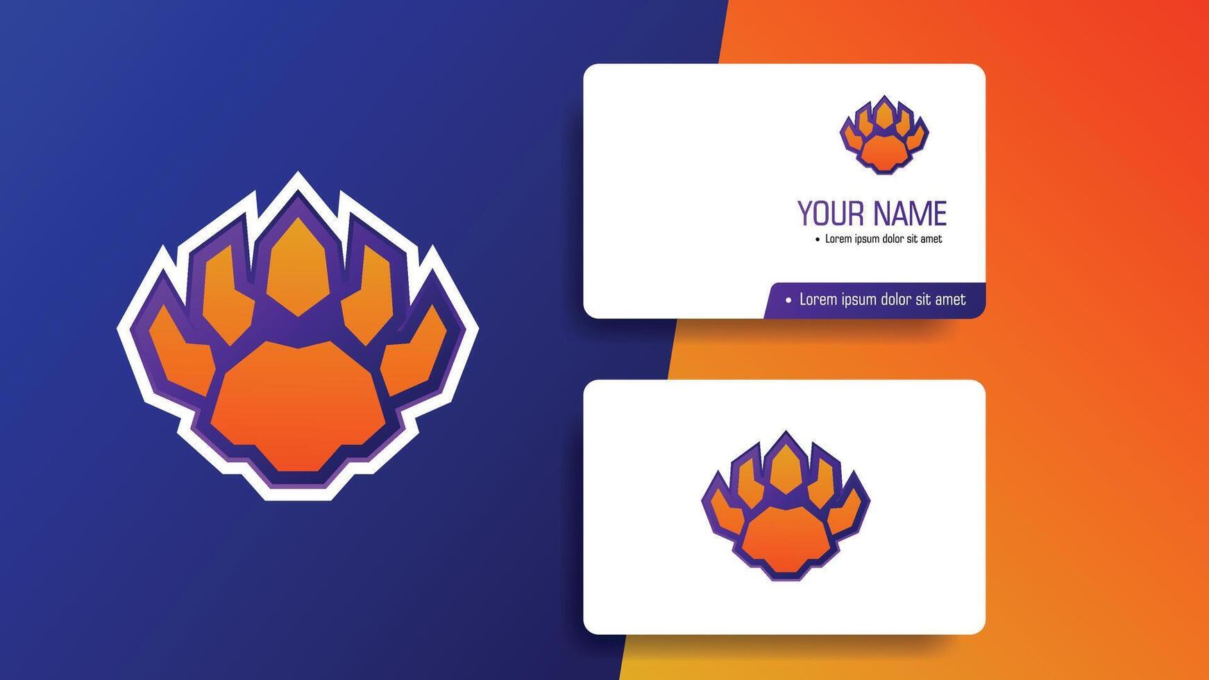 Creative bear paw logo design with gaming logo concept. Player symbol vector