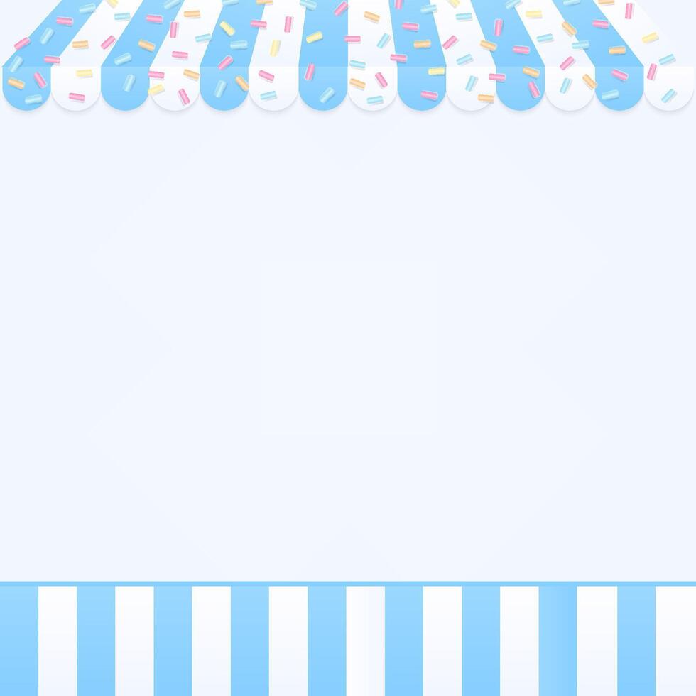 Bakery shop with sugar sprinkles on white background vector