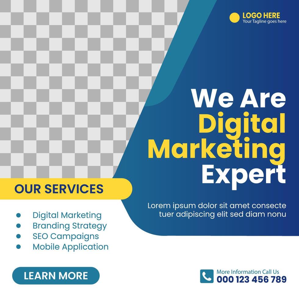 Digital business marketing banner for social media post template vector