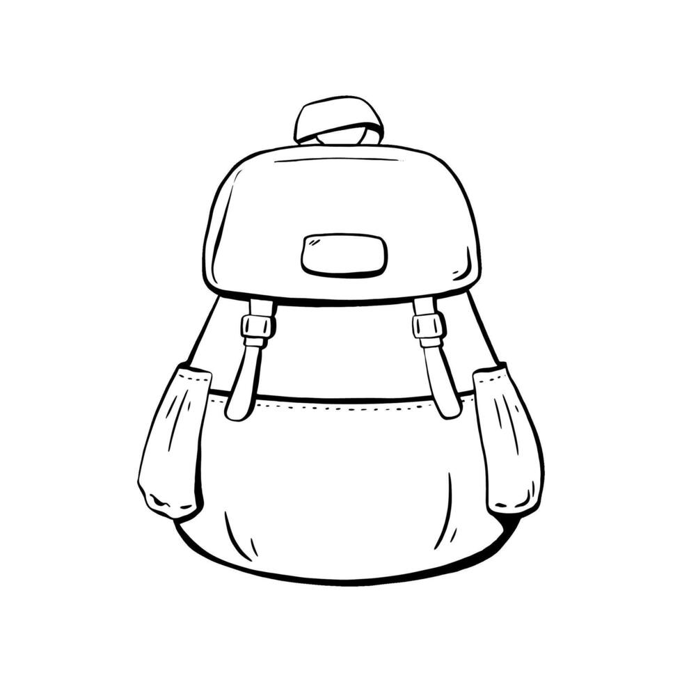 Stylish Line Art Backpack perfect for all your creative project needs and endeavors. sketch illustration. tourism vector