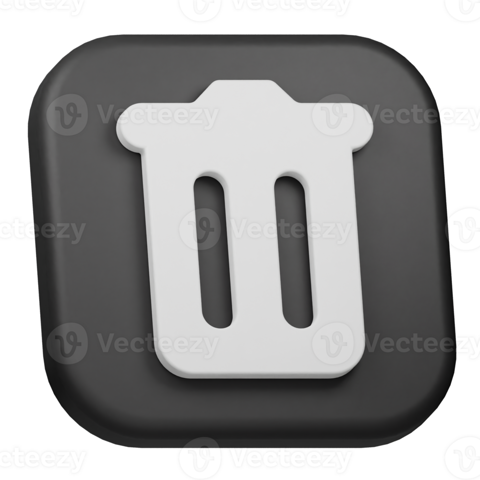 A black and white trash can icon png