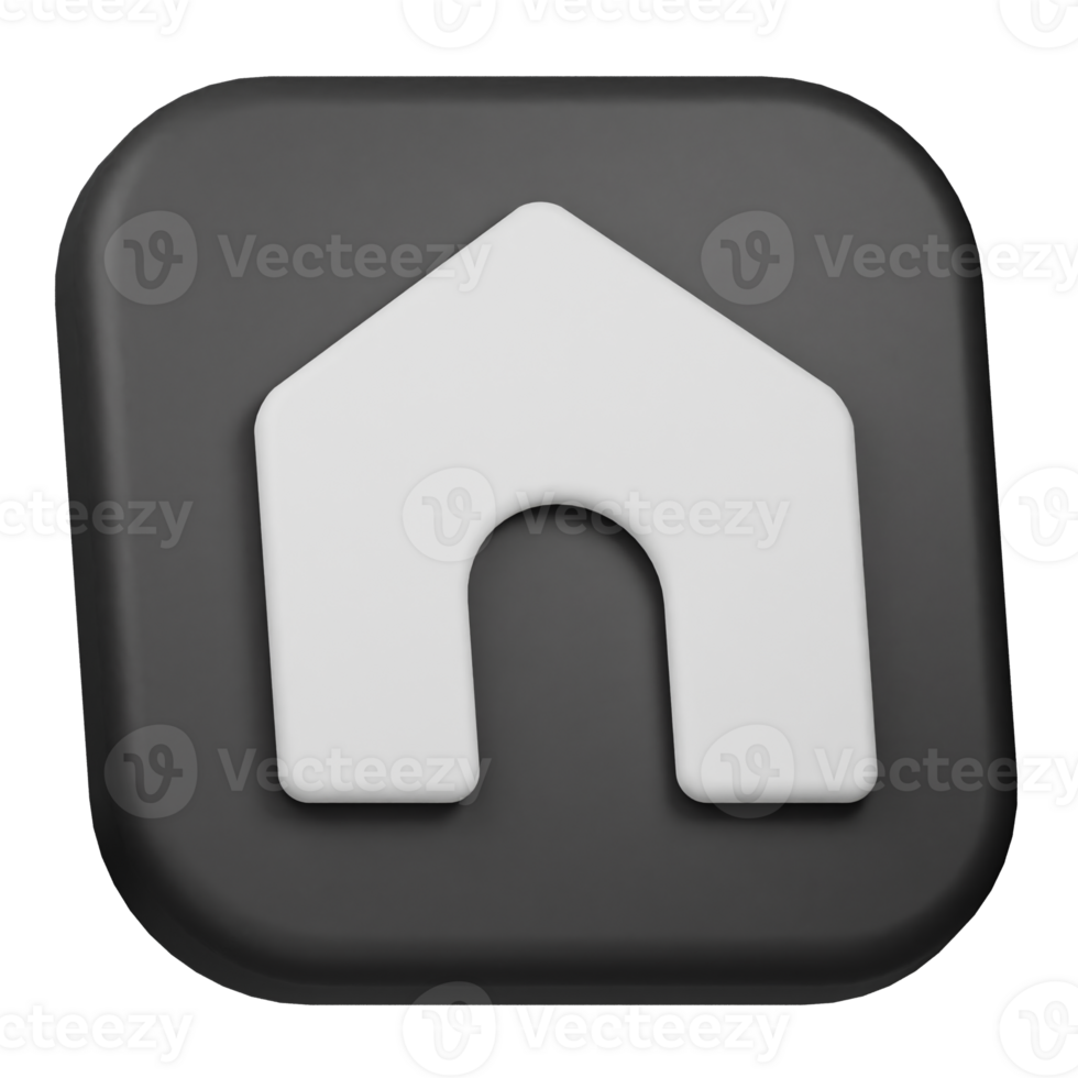 A black and white icon with a house on it png