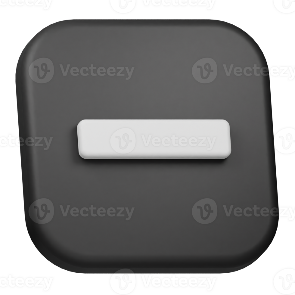 A black button with a white bar on it png