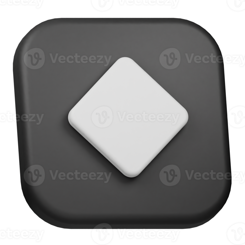 A black and white square button with a white square png