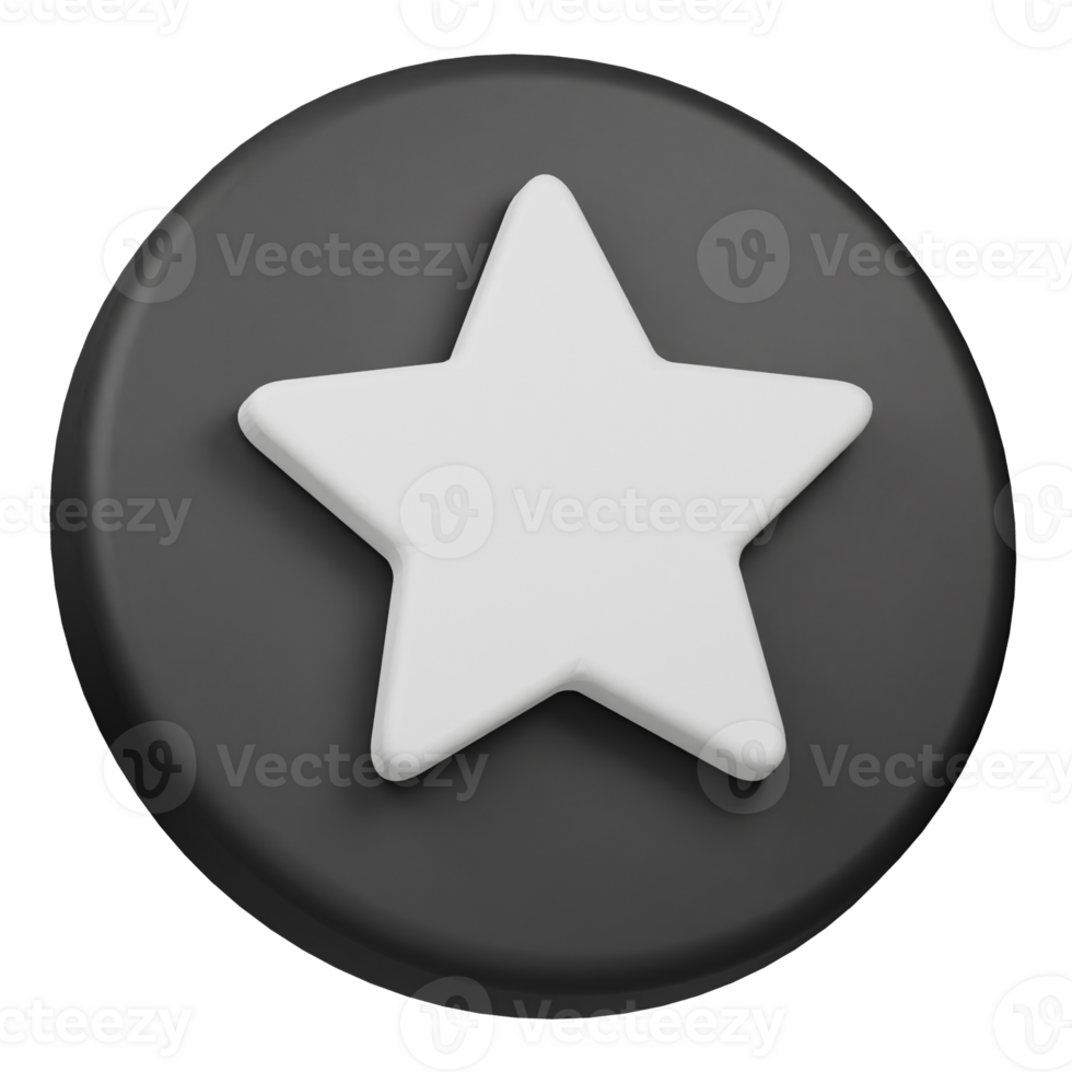 A white star on a black button png
