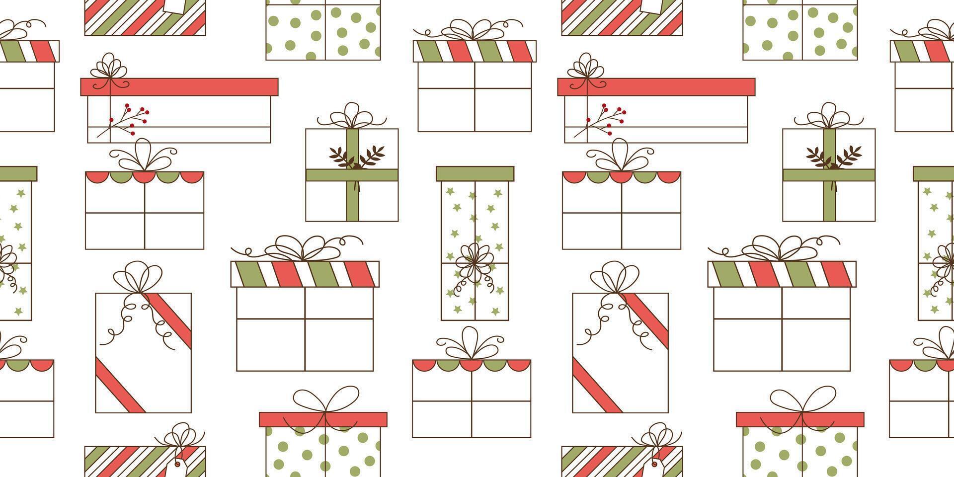 Seamless pattern with gifts. Endless Architecture for Christmas, Birthday Day vector