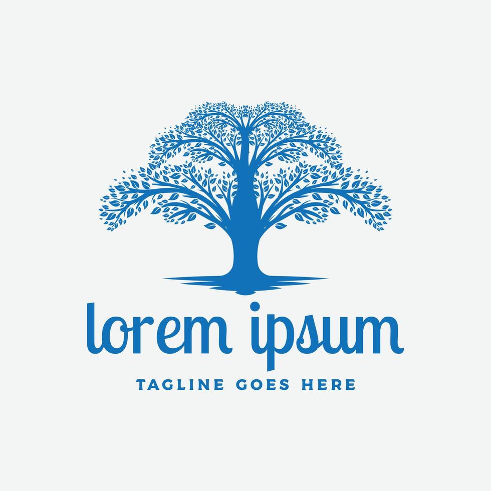 Tree of Life , Oak Banyan Maple Silhouette Illustration Logo Design vector
