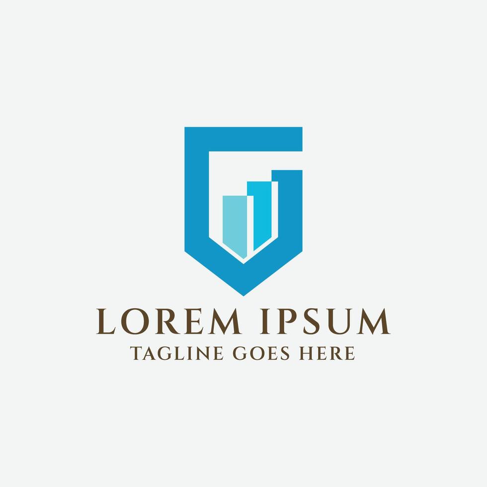 Modern Geometric Initial Letter GM MG with Shield for Secure Secret Protection Icon Symbol Logo Design vector