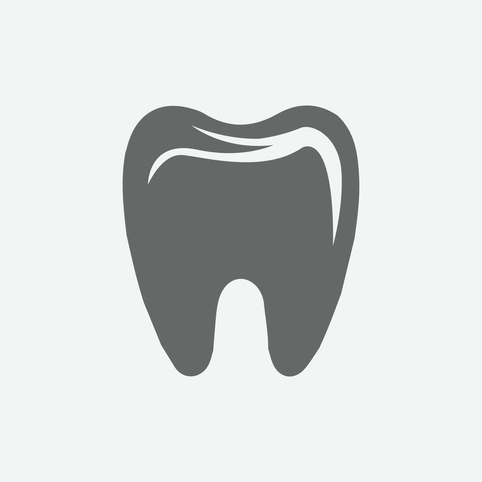 Simple Minimalist Tooth Icon Illustration for Dent Dental Dentist Icon vector