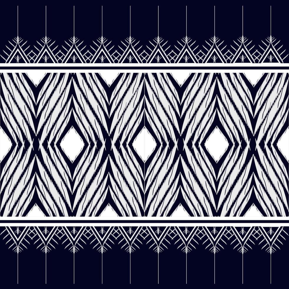 Native fabric Ikat geometric tribal pattern. vector