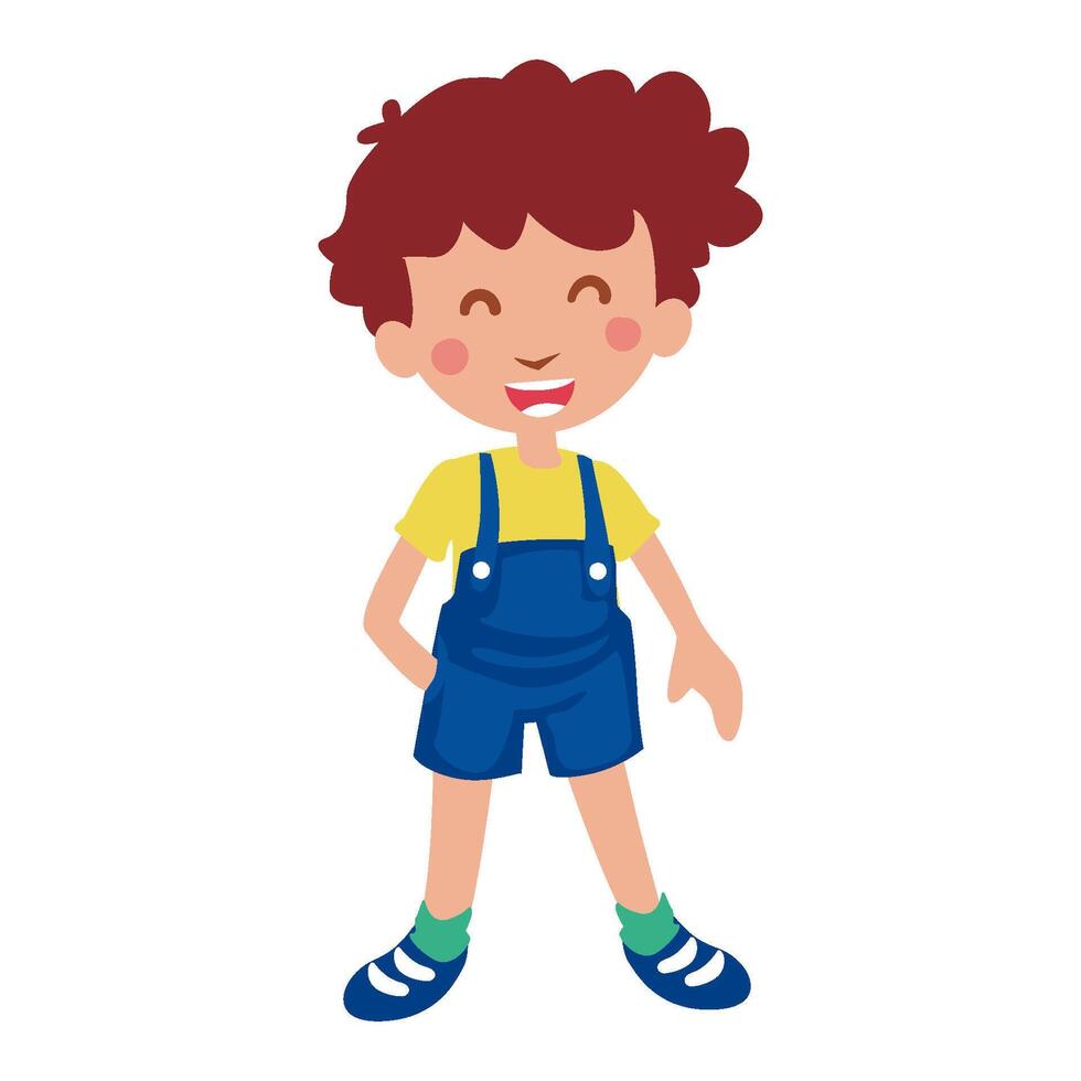 Cartoon happy boy. vector
