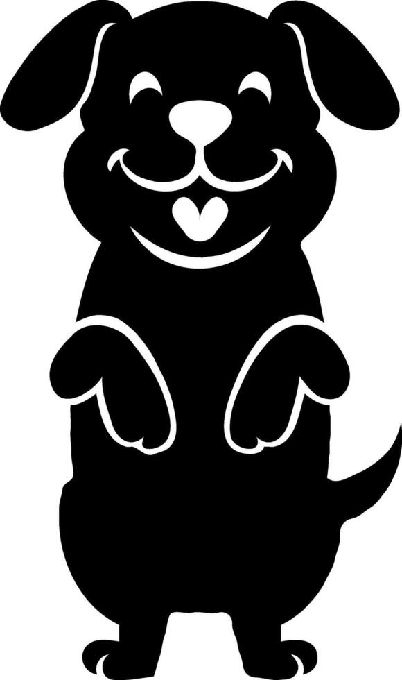 A black and white silhouette of a dog vector