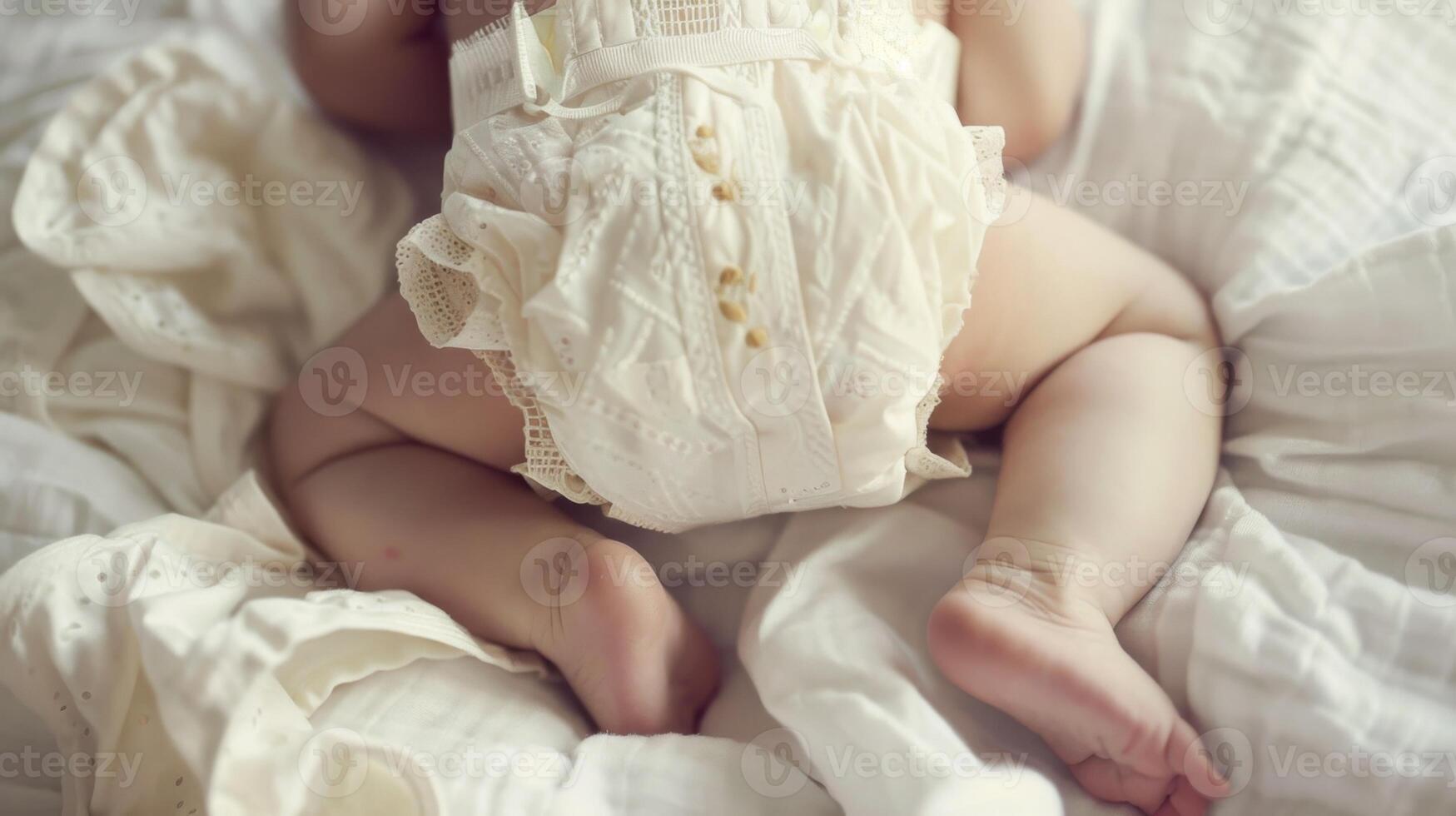 Cute small little newborn baby wearing a diaper. Baby in diaper pants photo