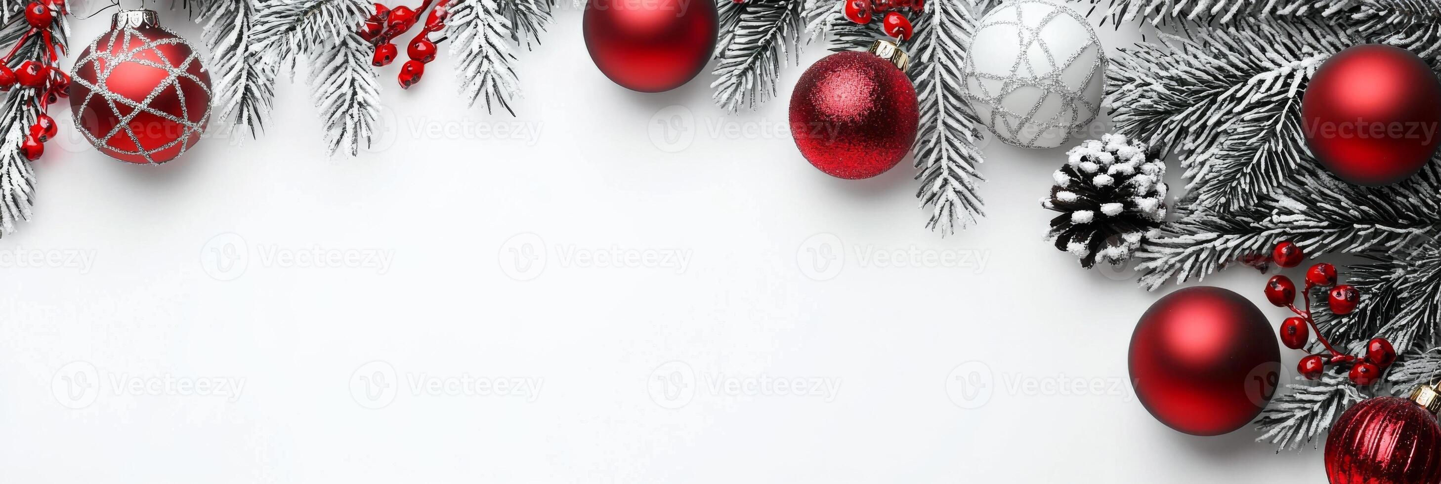 Merry Christmas and happy New Year white background with space for text. Christmas greeting card photo