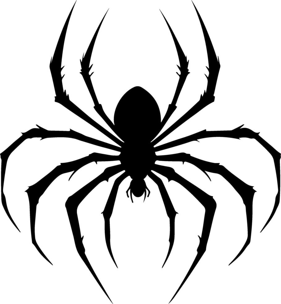 A black and white spider silhouette on a white background vector