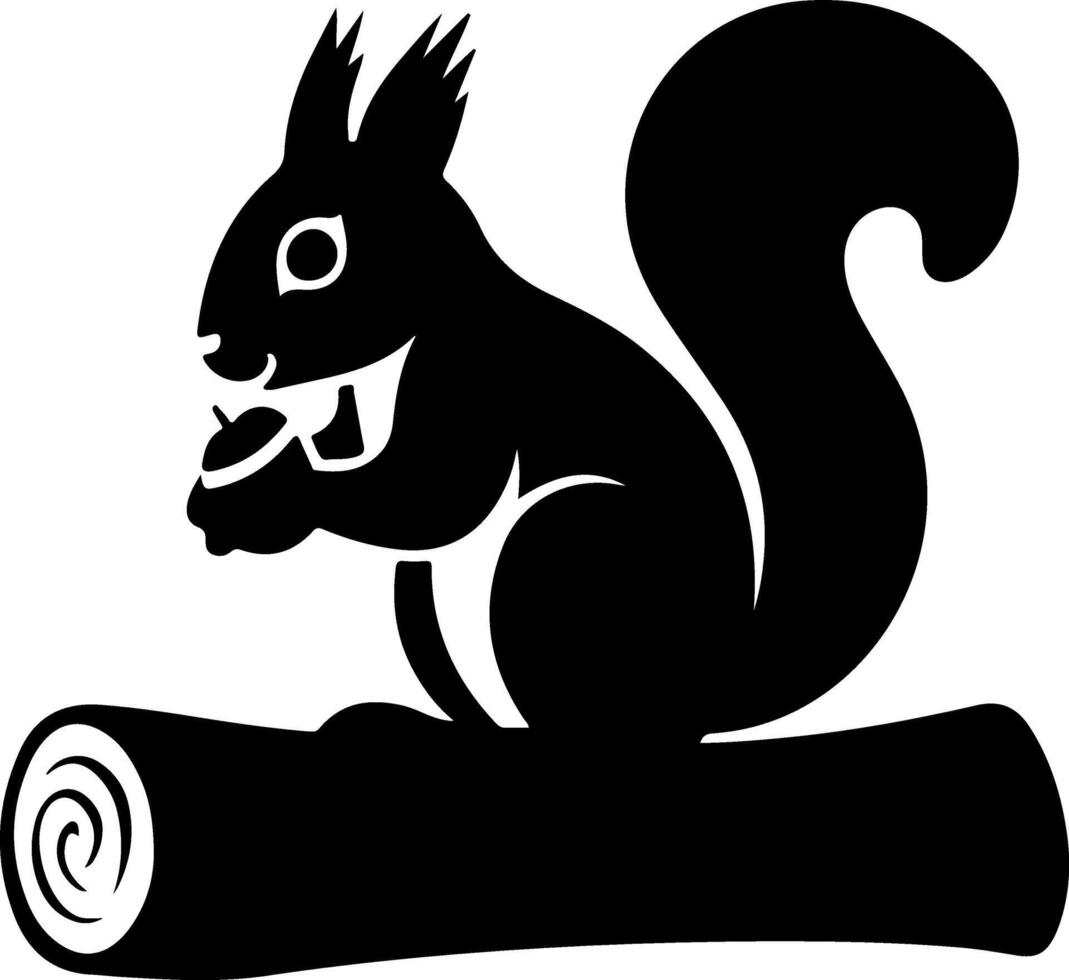 Squirrel eating a nut clip art vector
