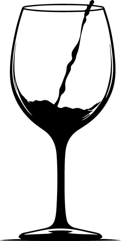 A wine glass with a splash of liquid in it vector