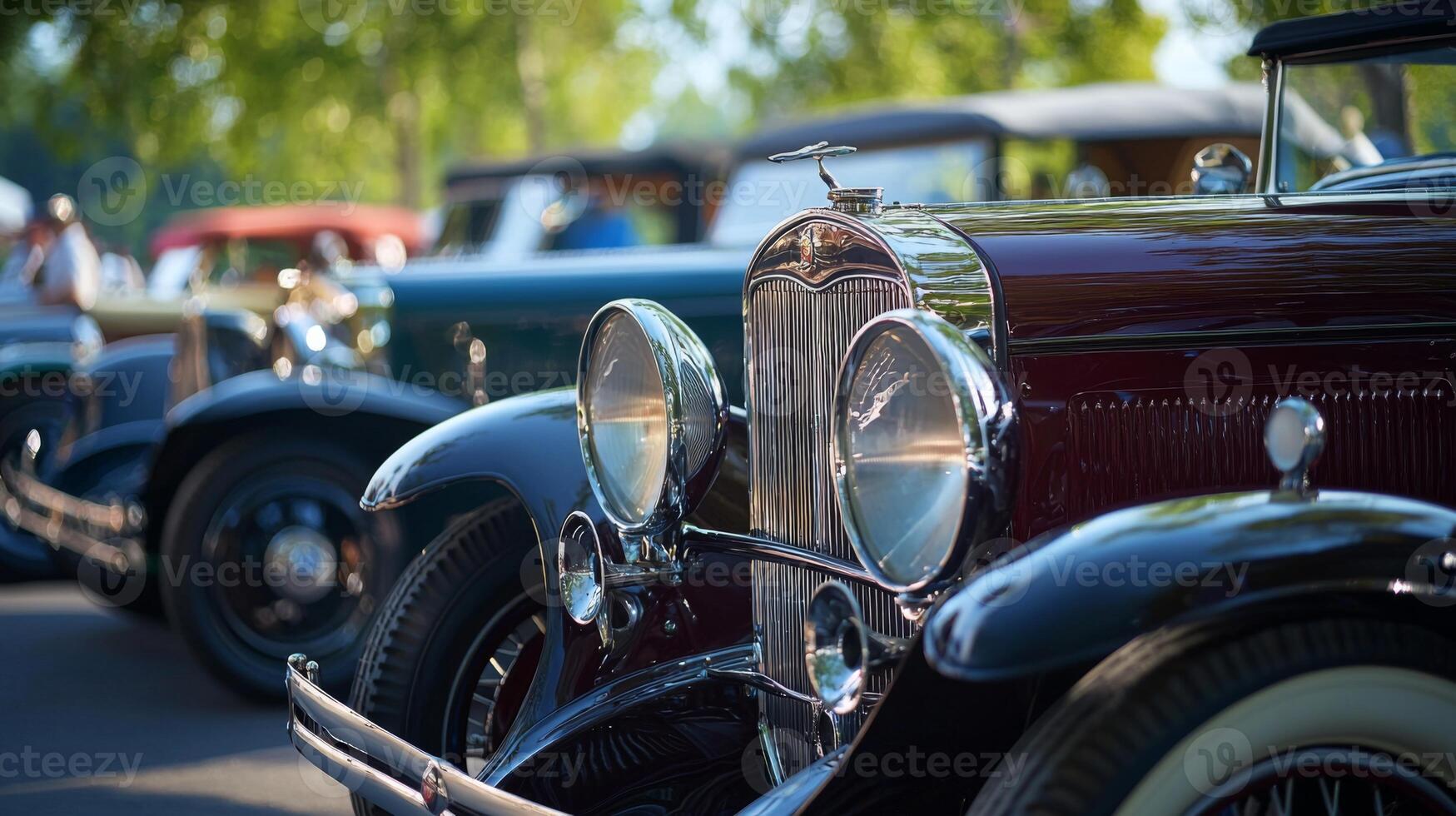 Vintage cars and classic automobile show. Parade of retro luxury classic old cars photo