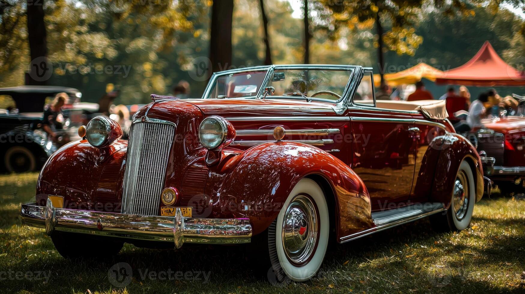 Vintage cars and classic automobile show. Parade of retro luxury classic old cars photo