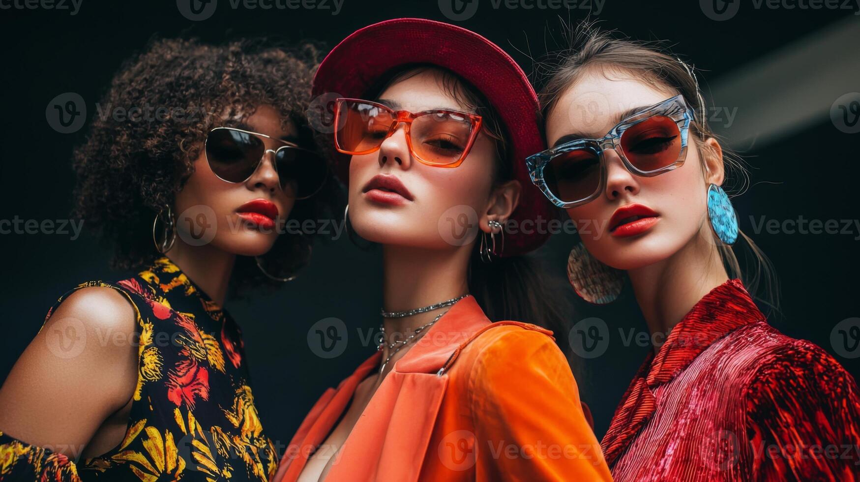 Beautiful stylish models showcasing the latest fashion trends photo