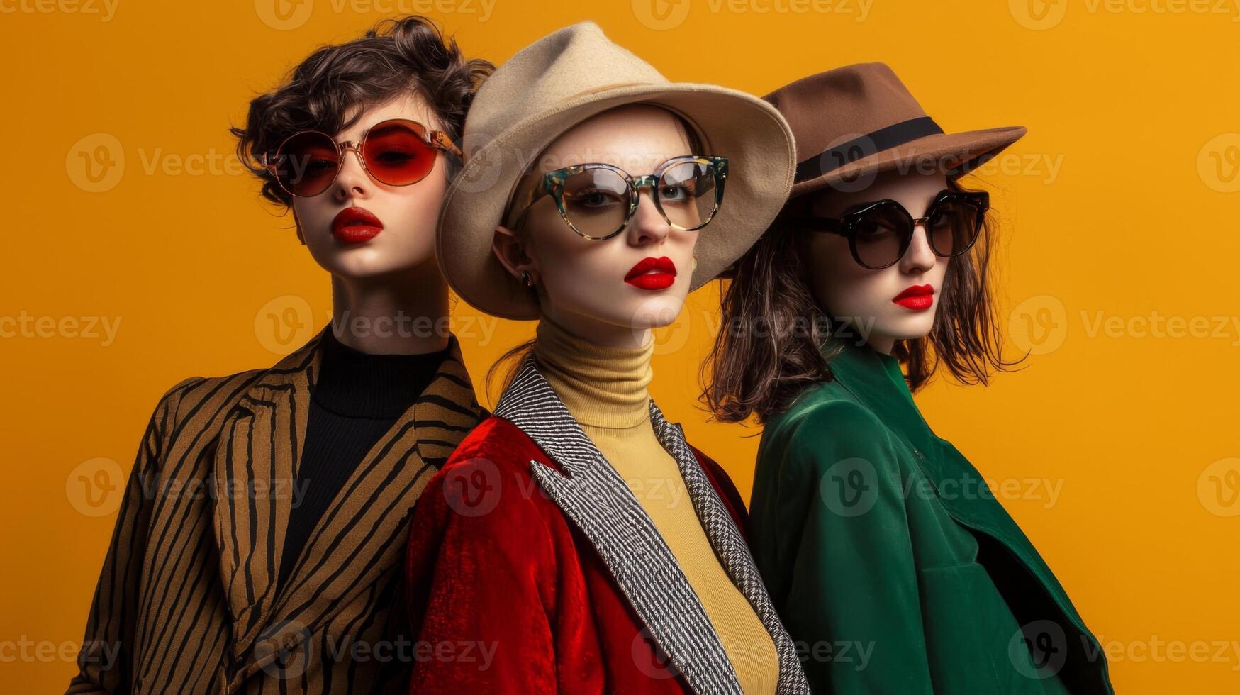 Beautiful stylish models showcasing the latest fashion trends photo