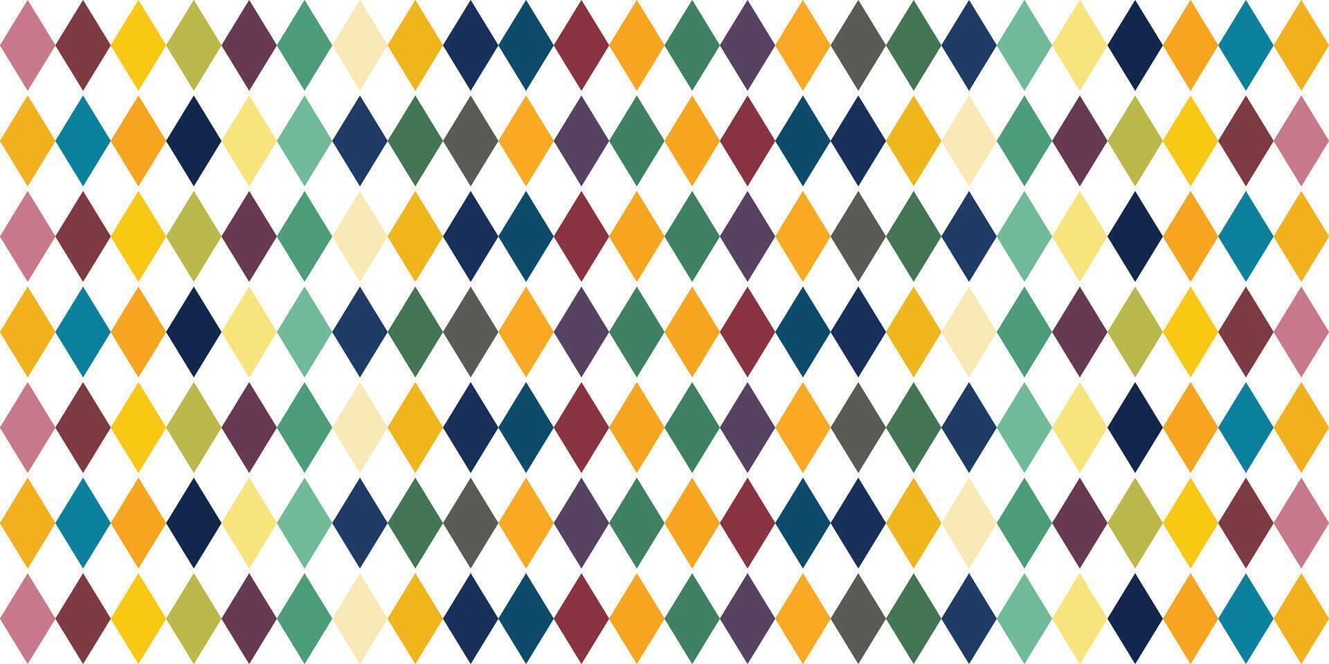 Harlequin Multi Color Design with Vibrant Diamond-Shaped Pattern. Bold Contrasting Colors. Royal Blue, Emerald Green, Ruby Red, Golden Yellow, Magenta. Whimsical and Dynamic Arrangement vector