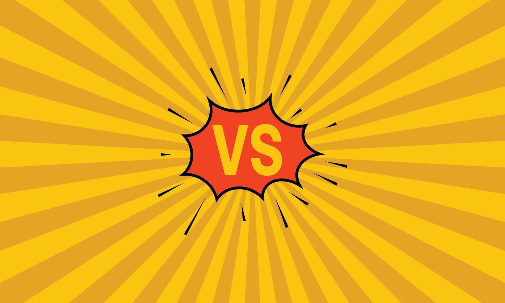 Epic Battle Showdown Versus Graphic with Radiating Yellow Background vector