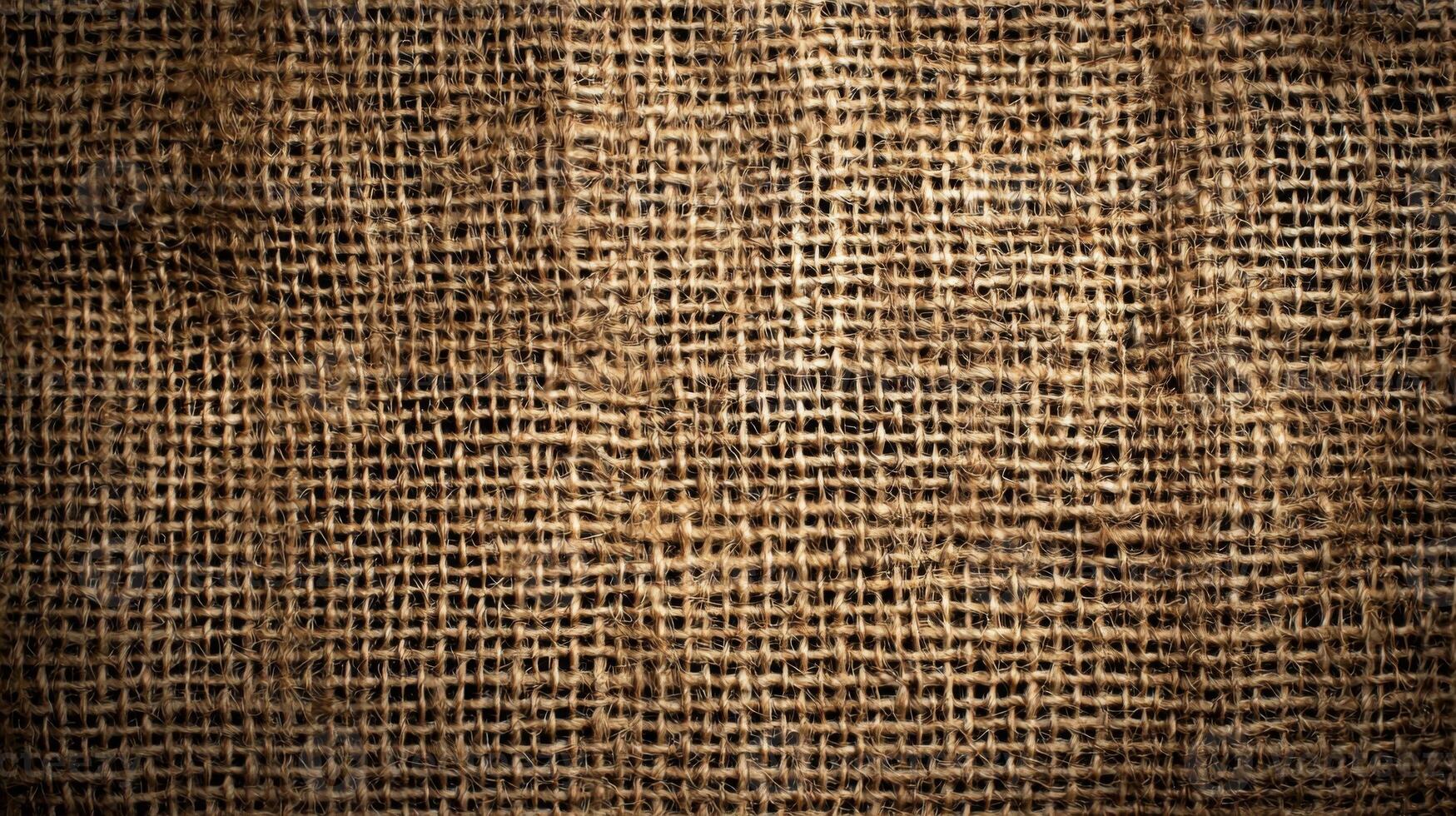 Burlap texture, background of scratchy burlack material in an even light brown color photo