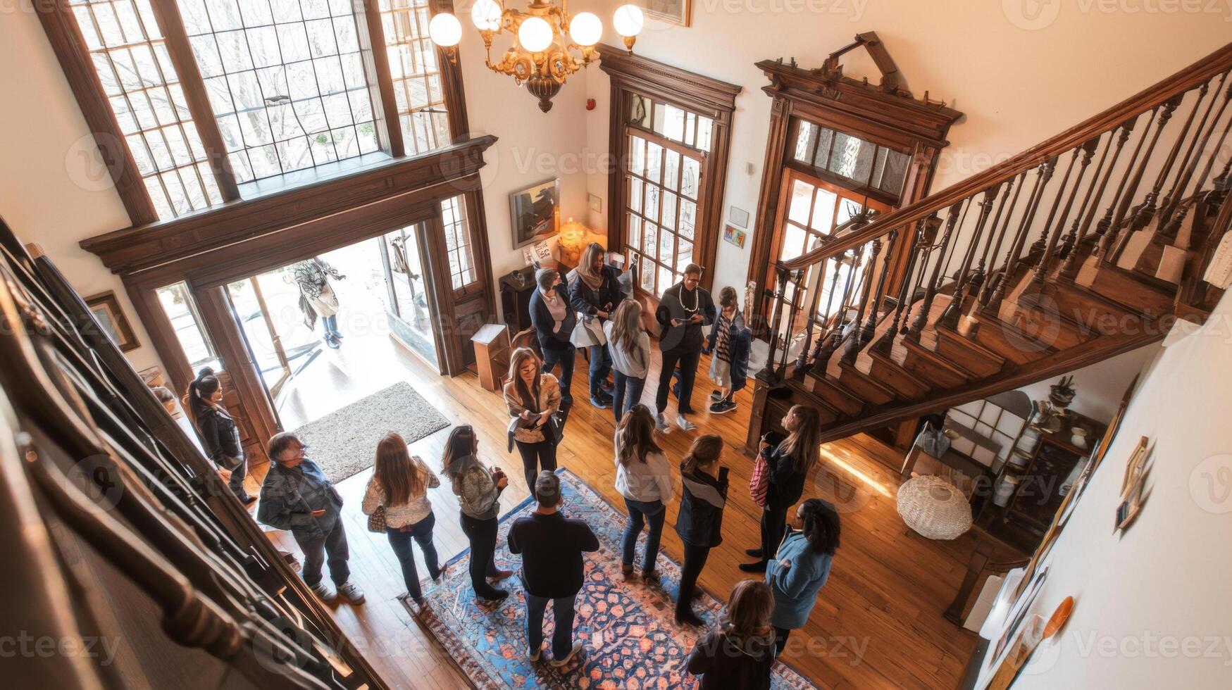 Open house event with interested buyers exploring photo
