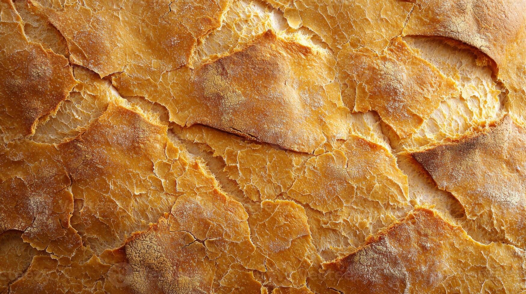 Baked bread crust, close-up surface, uniform texture background photo