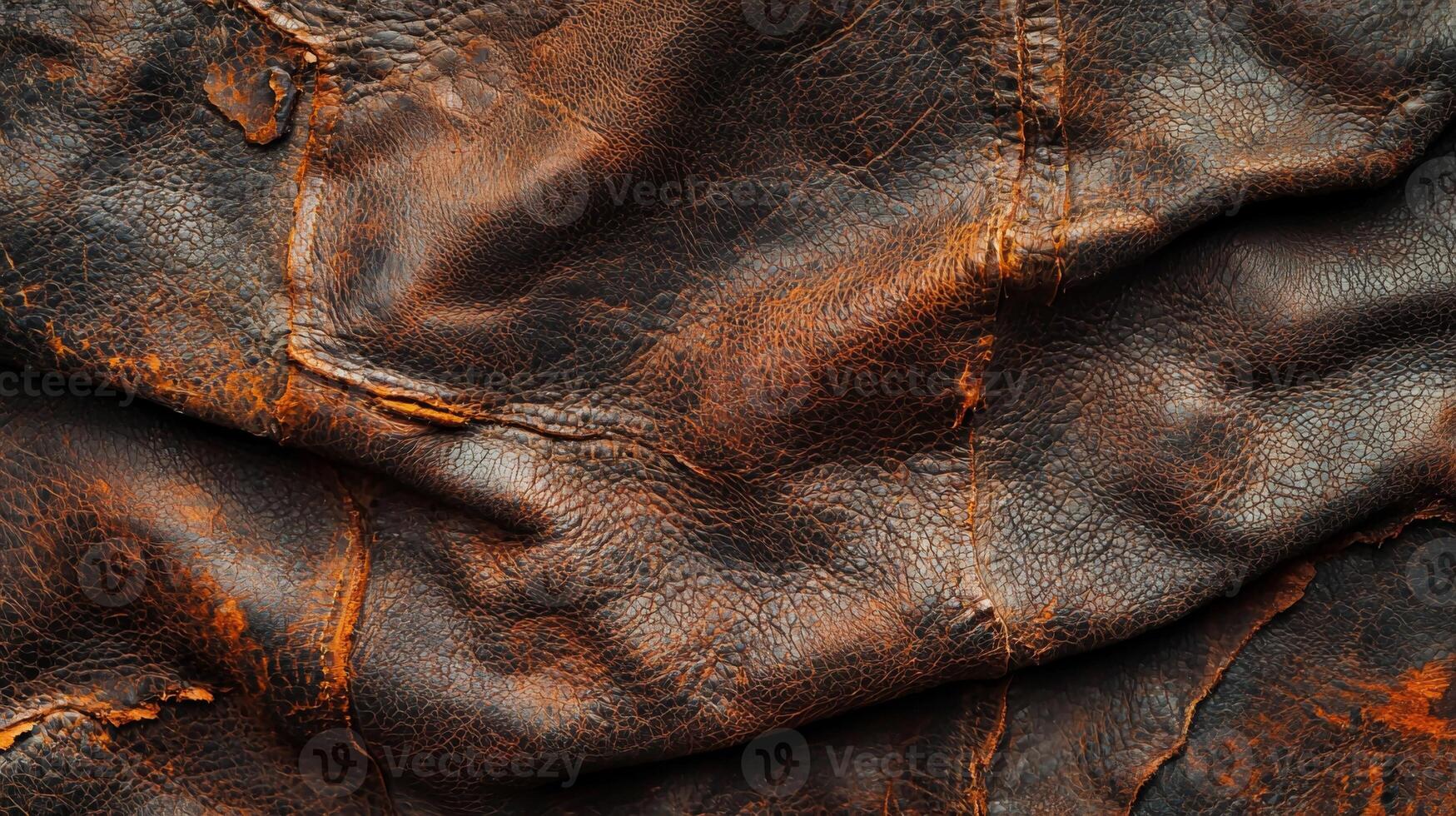 Worn leather surface texture with unique character and age photo